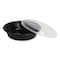 Gen Food Container, 16 oz, 6.29 x 6.29 x 1.96, Black/Clear, Plastic, 150PK FCPP-BC-16RND - alternate 3